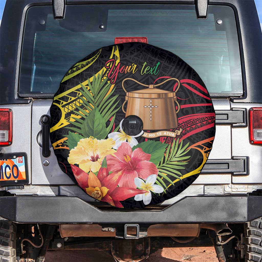 Personalised Tokelau Tropical Flowers Spare Tire Cover Reggae Polynesian Art Vibe LT9 Reggae - Polynesian Pride