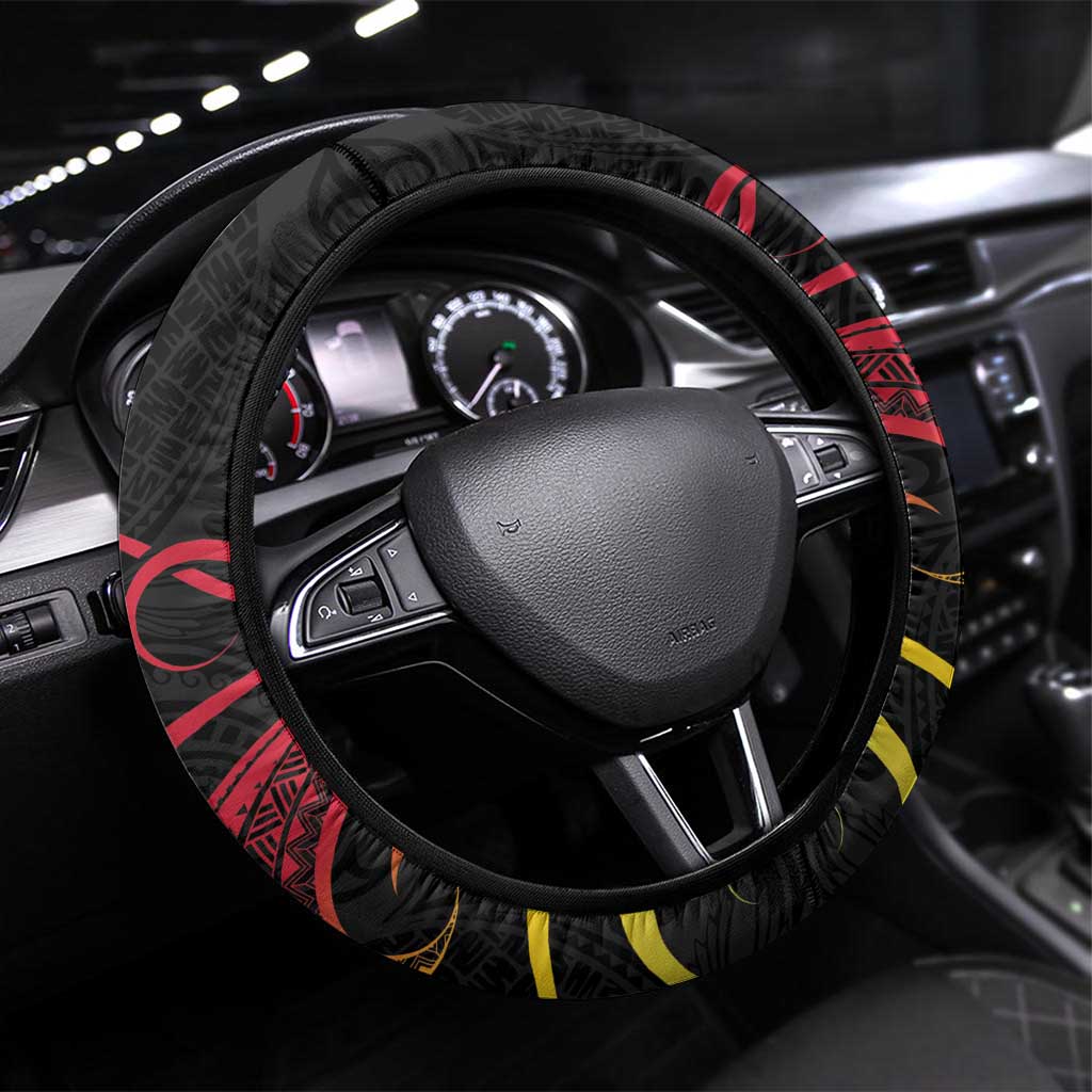 Tokelau Tropical Flowers Steering Wheel Cover Reggae Polynesian Art Vibe LT9 Universal Fit Reggae - Polynesian Pride