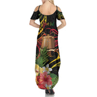 Personalised Tokelau Tropical Flowers Summer Maxi Dress Reggae Polynesian Art Vibe LT9 - Polynesian Pride