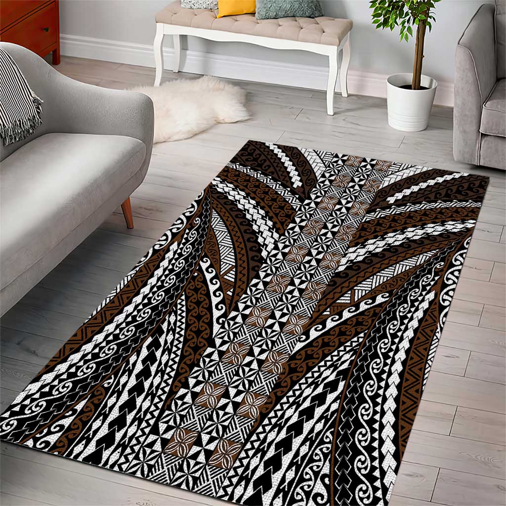 Brown Tongan Polynesian Tribal Area Rug - Polynesian Pride