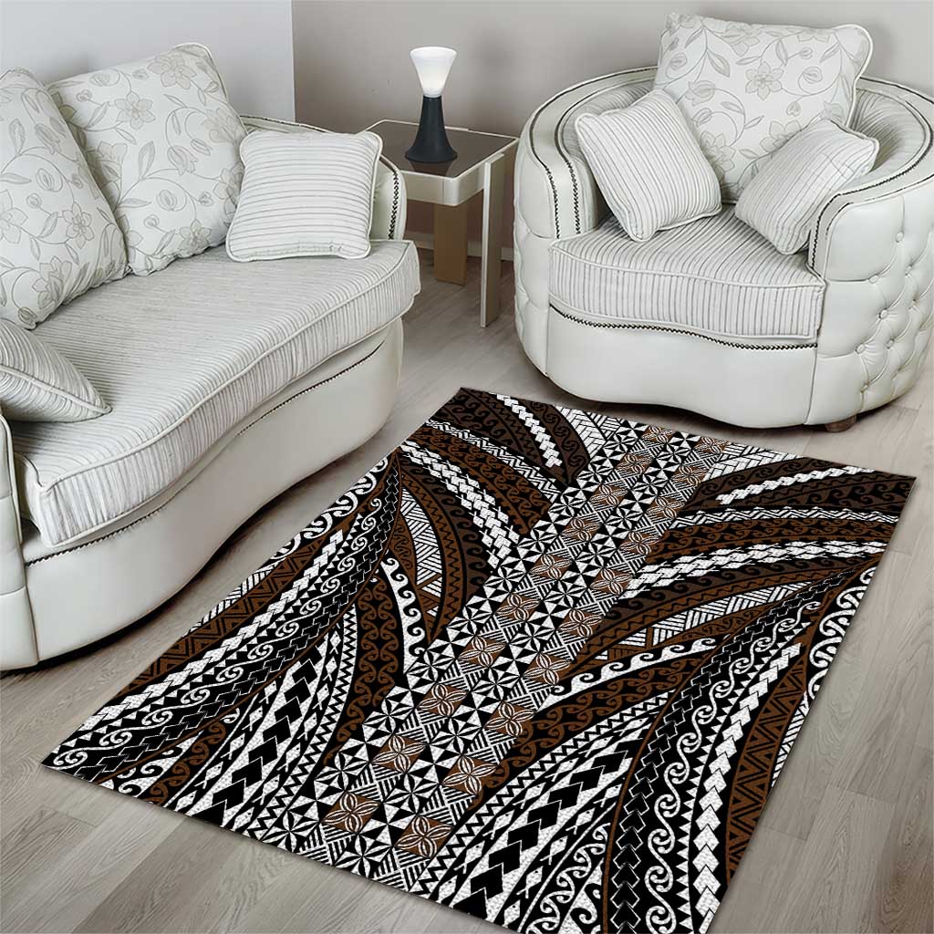 Brown Tongan Polynesian Tribal Area Rug - Polynesian Pride