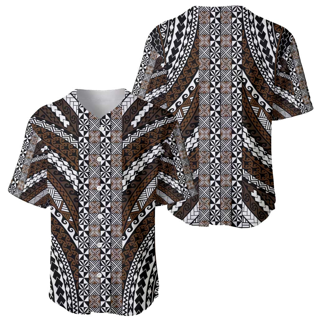 Brown Tongan Polynesian Tribal Baseball Jersey - Polynesian Pride