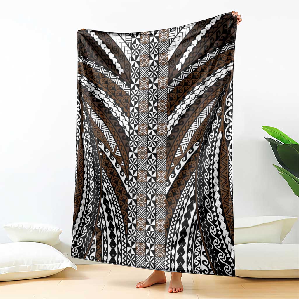 Brown Tongan Polynesian Tribal Blanket - Polynesian Pride