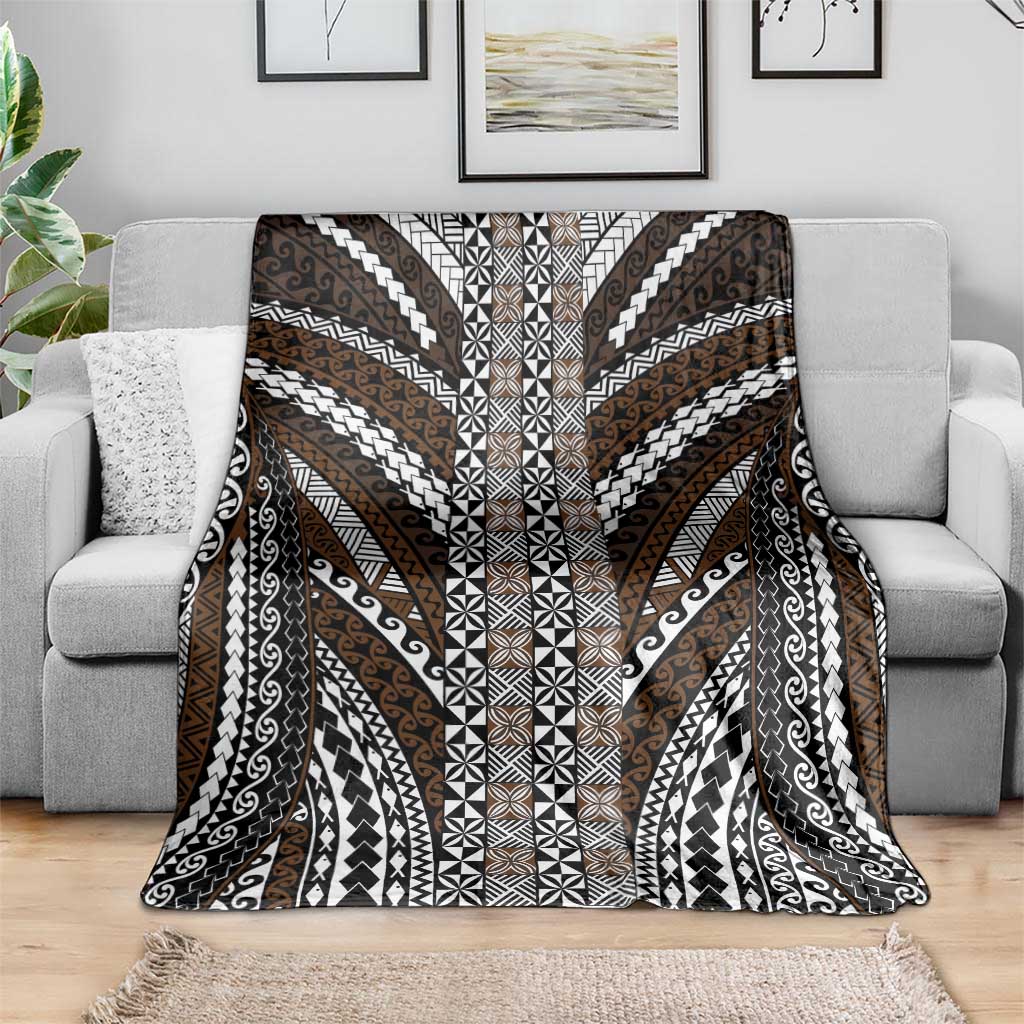 Brown Tongan Polynesian Tribal Blanket - Polynesian Pride