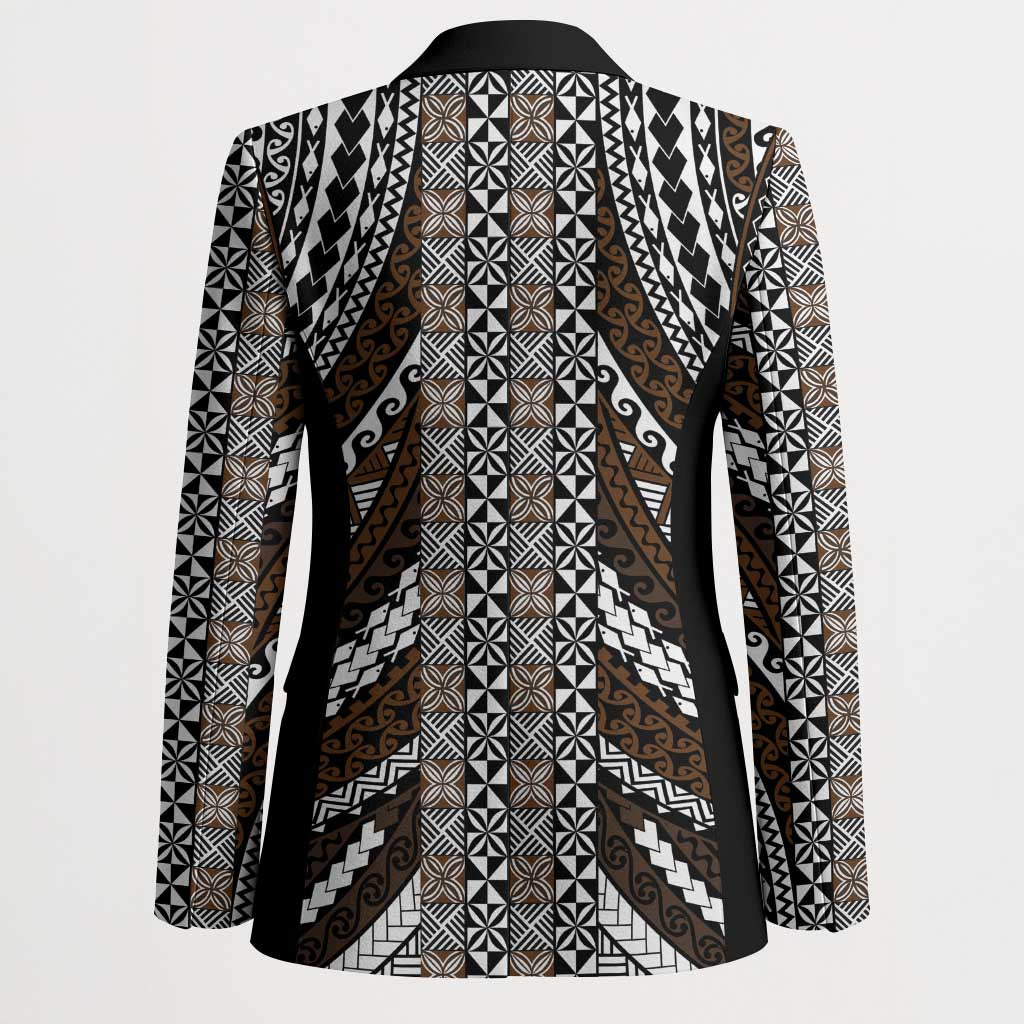 Brown Tongan Polynesian Tribal Blazer - Polynesian Pride