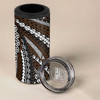 Brown Tongan Polynesian Tribal 4 in 1 Can Cooler Tumbler - Polynesian Pride