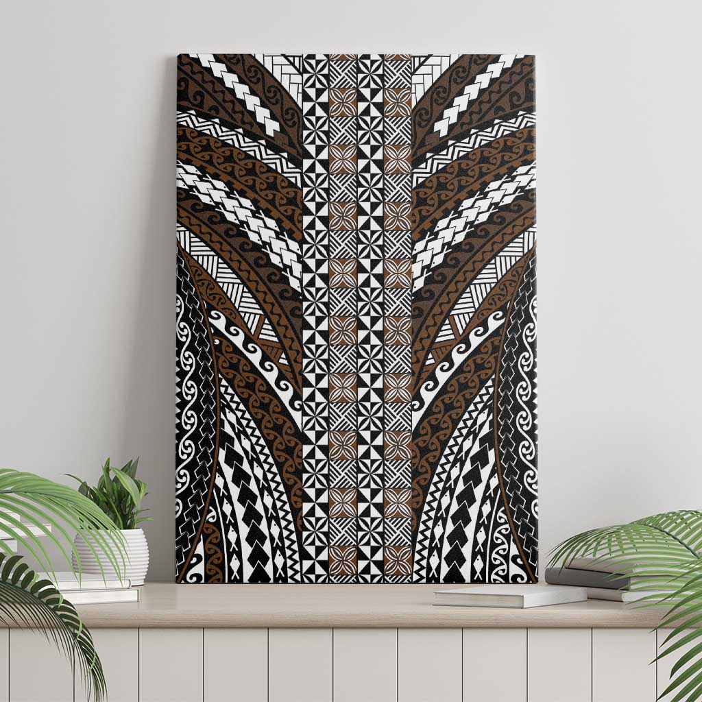 Brown Tongan Polynesian Tribal Canvas Wall Art - Polynesian Pride