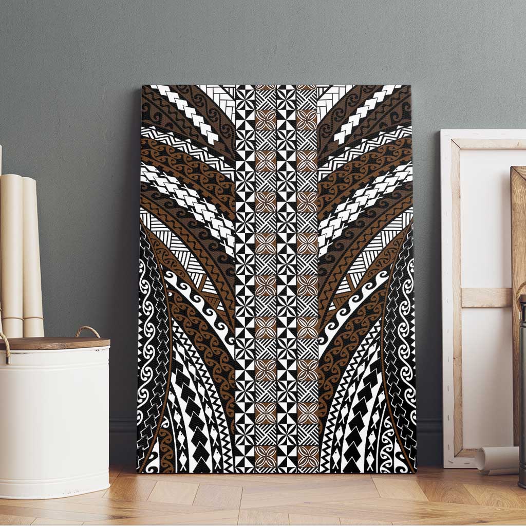 Brown Tongan Polynesian Tribal Canvas Wall Art - Polynesian Pride