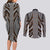 Brown Tongan Polynesian Tribal Couples Matching Long Sleeve Bodycon Dress and Long Sleeve Button Shirt - Polynesian Pride