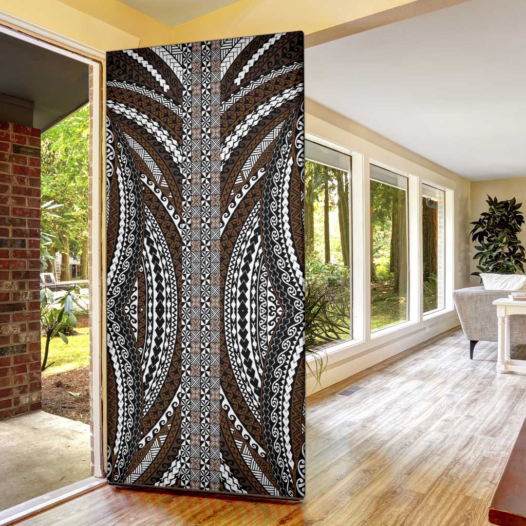Brown Tongan Polynesian Tribal Door Cover - Polynesian Pride