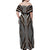 Brown Tongan Polynesian Tribal Family Matching Off Shoulder Maxi Dress and Hawaiian Shirt - Polynesian Pride