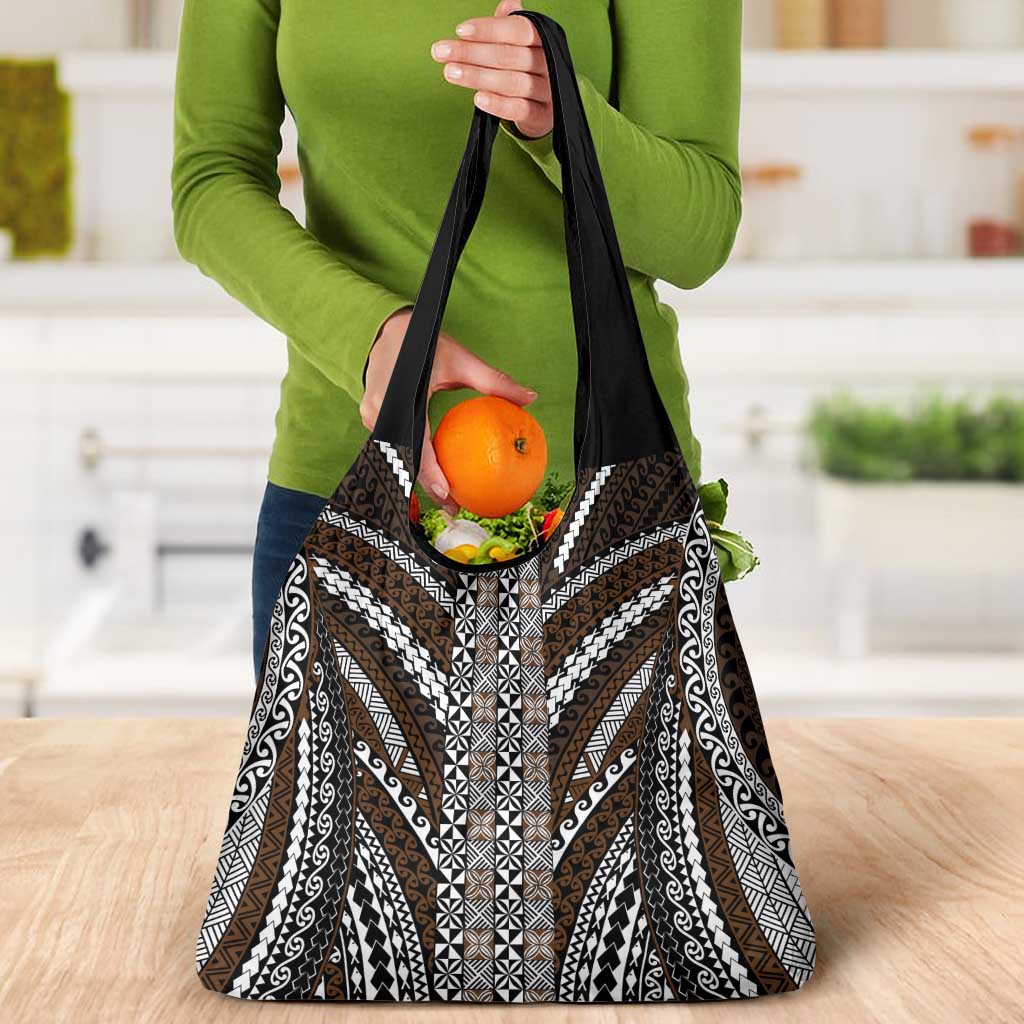 Brown Tongan Polynesian Tribal Grocery Bag - Polynesian Pride