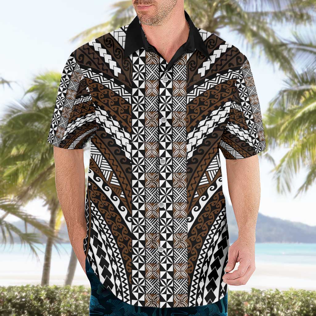 Brown Tongan Polynesian Tribal Hawaiian Shirt - Polynesian Pride