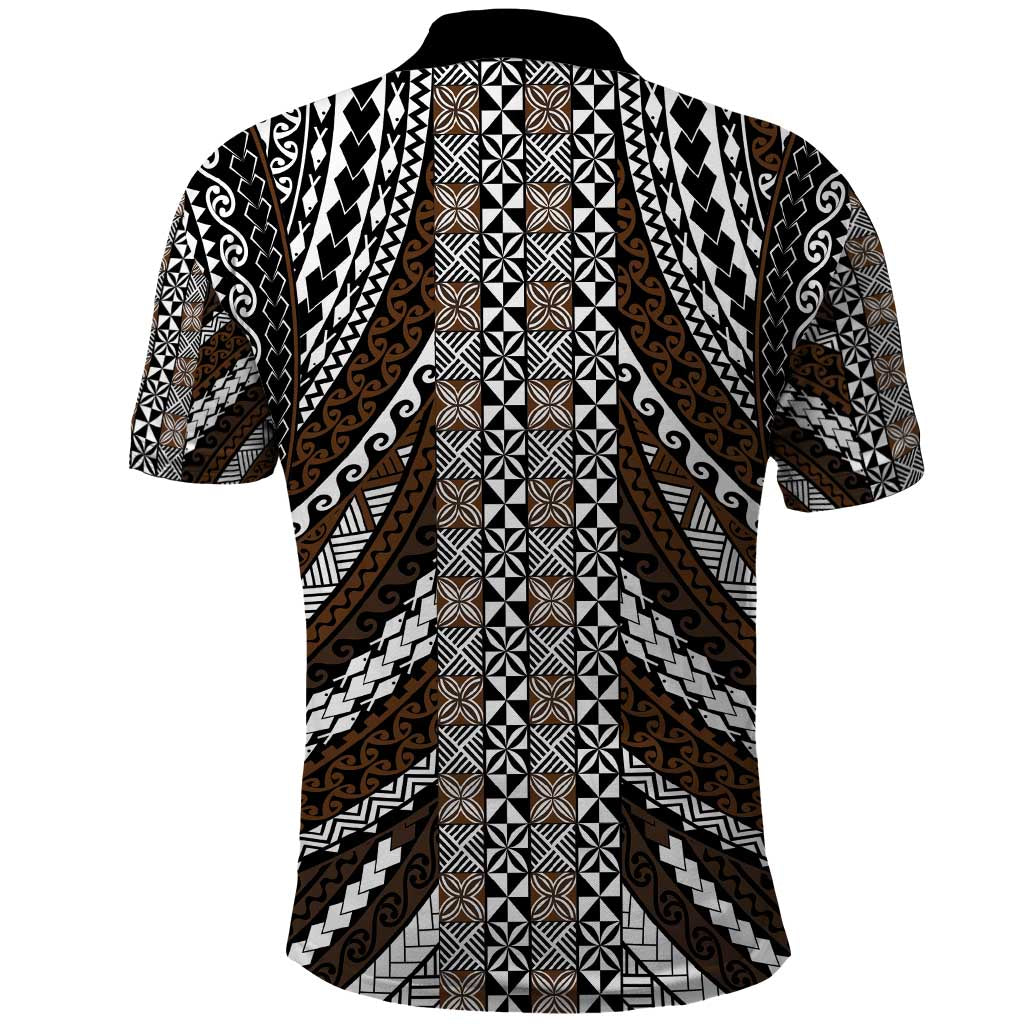 Brown Tongan Polynesian Tribal Polo Shirt - Polynesian Pride