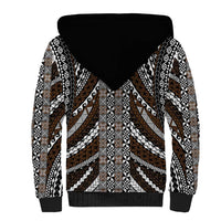 Brown Tongan Polynesian Tribal Sherpa Hoodie - Polynesian Pride