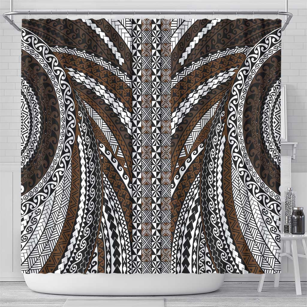 Brown Tongan Polynesian Tribal Shower Curtain - Polynesian Pride