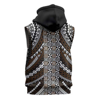 Brown Tongan Polynesian Tribal Sleeveless Hoodie - Polynesian Pride