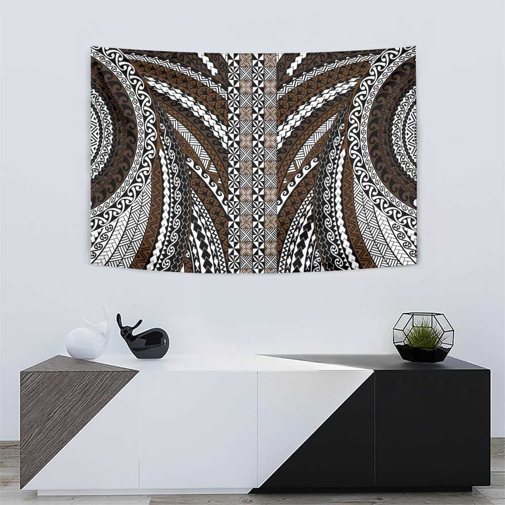 Brown Tongan Polynesian Tribal Tapestry - Polynesian Pride