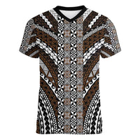 Brown Tongan Polynesian Tribal Women V-Neck T-Shirt - Polynesian Pride