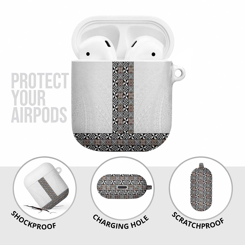 Light Gray Tongan Polynesian Tribal AirPods Case - Polynesian Pride