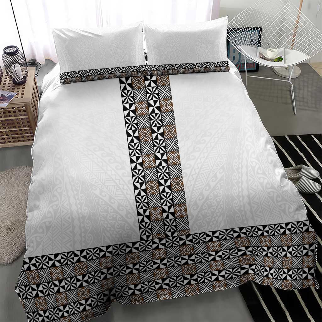 Light Gray Tongan Polynesian Tribal Bedding Set - Polynesian Pride