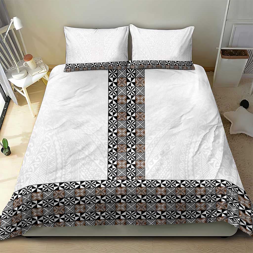 Light Gray Tongan Polynesian Tribal Bedding Set - Polynesian Pride