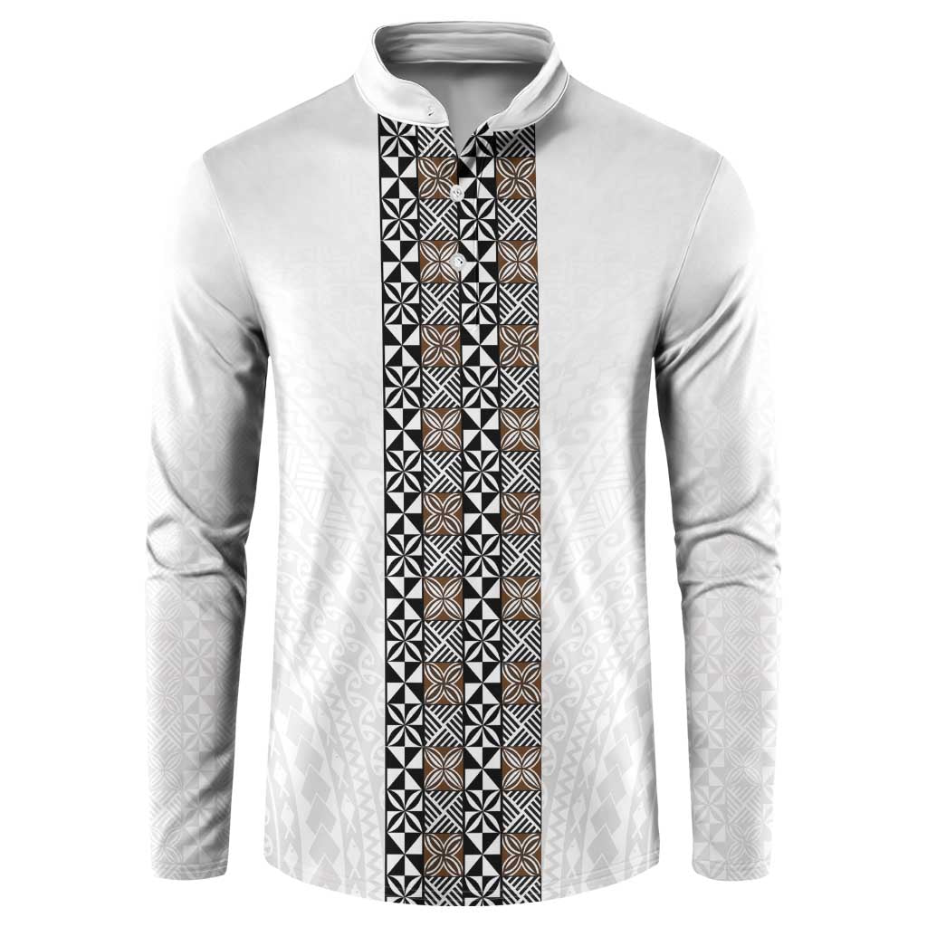 Light Gray Tongan Polynesian Tribal Button Sweatshirt - Polynesian Pride