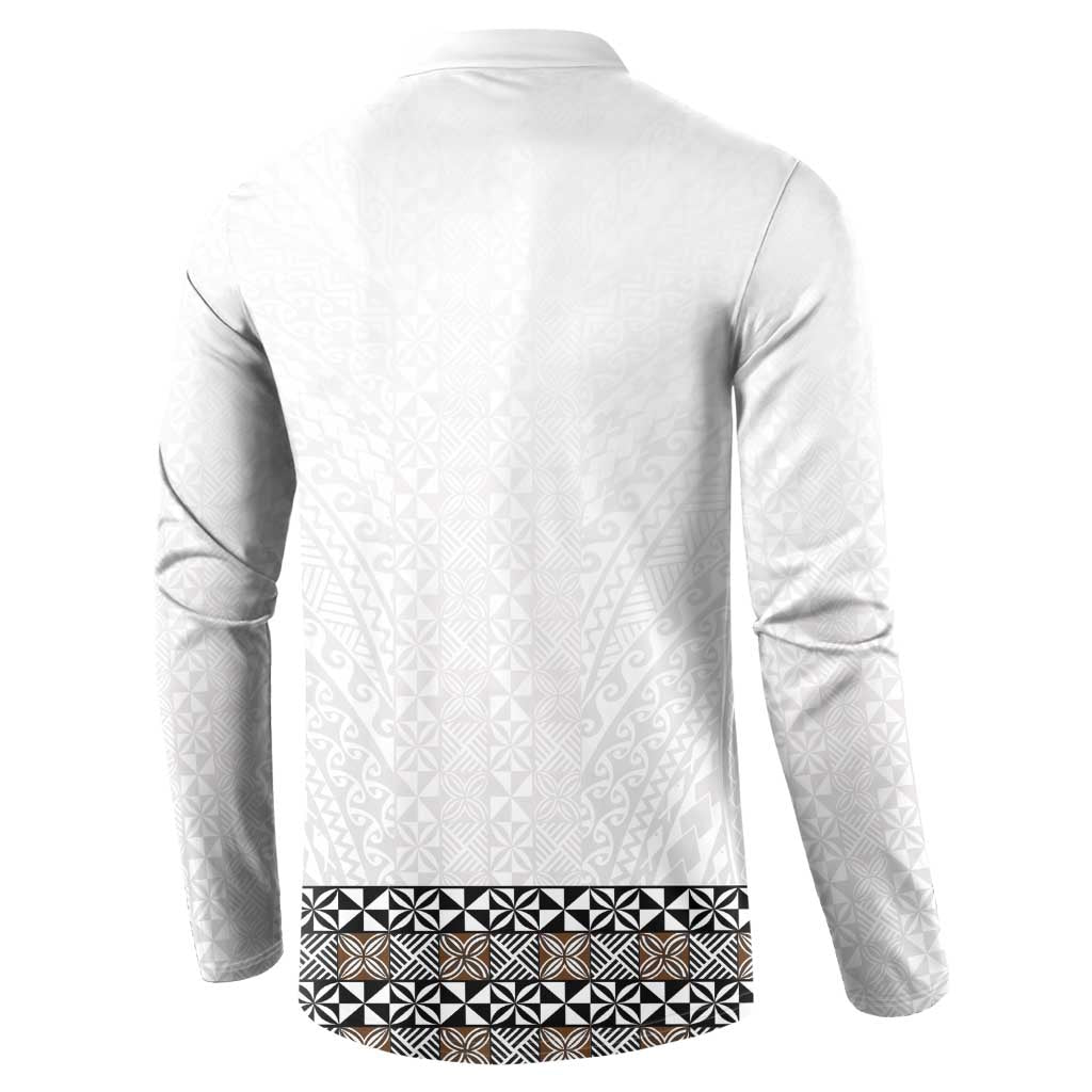 Light Gray Tongan Polynesian Tribal Button Sweatshirt - Polynesian Pride