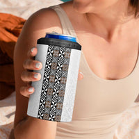 Light Gray Tongan Polynesian Tribal 4 in 1 Can Cooler Tumbler - Polynesian Pride