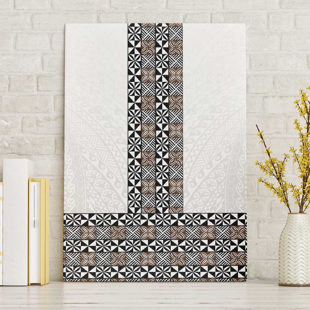 Light Gray Tongan Polynesian Tribal Canvas Wall Art - Polynesian Pride