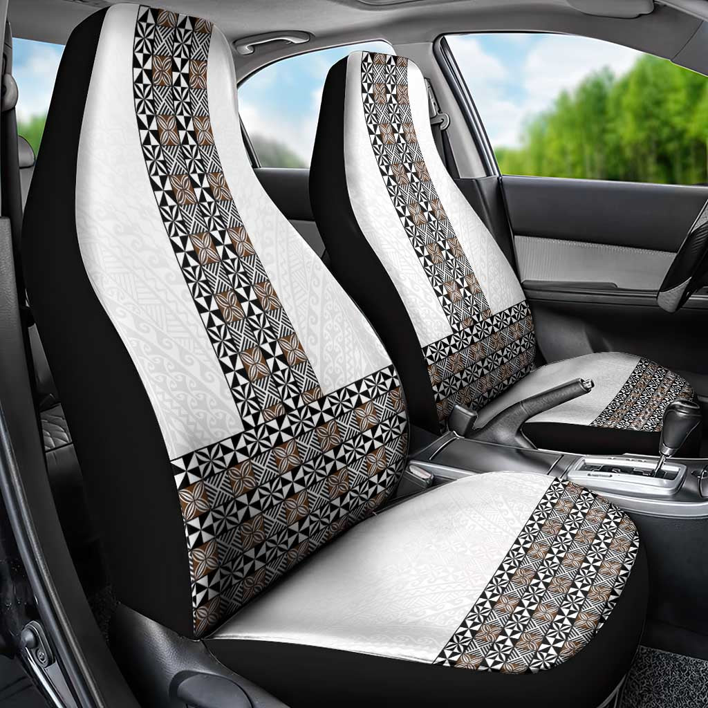 Light Gray Tongan Polynesian Tribal Car Seat Cover - Polynesian Pride
