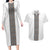 Light Gray Tongan Polynesian Tribal Couples Matching Long Sleeve Bodycon Dress and Hawaiian Shirt - Polynesian Pride