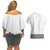 Light Gray Tongan Polynesian Tribal Couples Matching Off Shoulder Short Dress and Hawaiian Shirt - Polynesian Pride