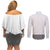 Light Gray Tongan Polynesian Tribal Couples Matching Off Shoulder Short Dress and Long Sleeve Button Shirt - Polynesian Pride