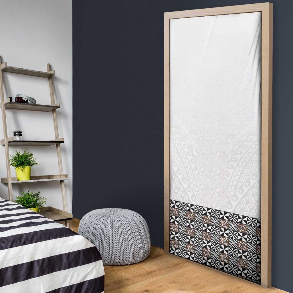 Light Gray Tongan Polynesian Tribal Door Cover - Polynesian Pride