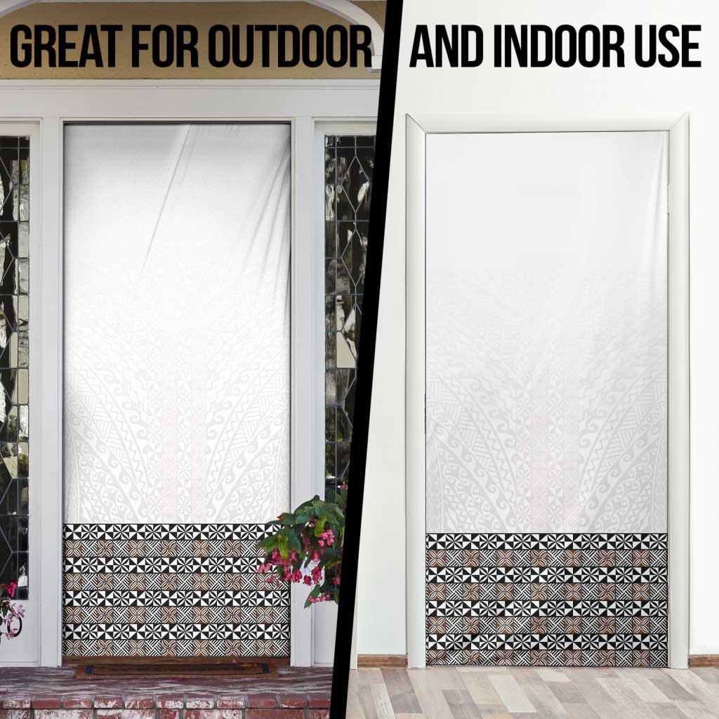 Light Gray Tongan Polynesian Tribal Door Cover - Polynesian Pride