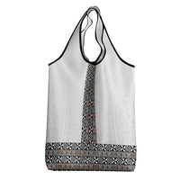 Light Gray Tongan Polynesian Tribal Grocery Bag - Polynesian Pride