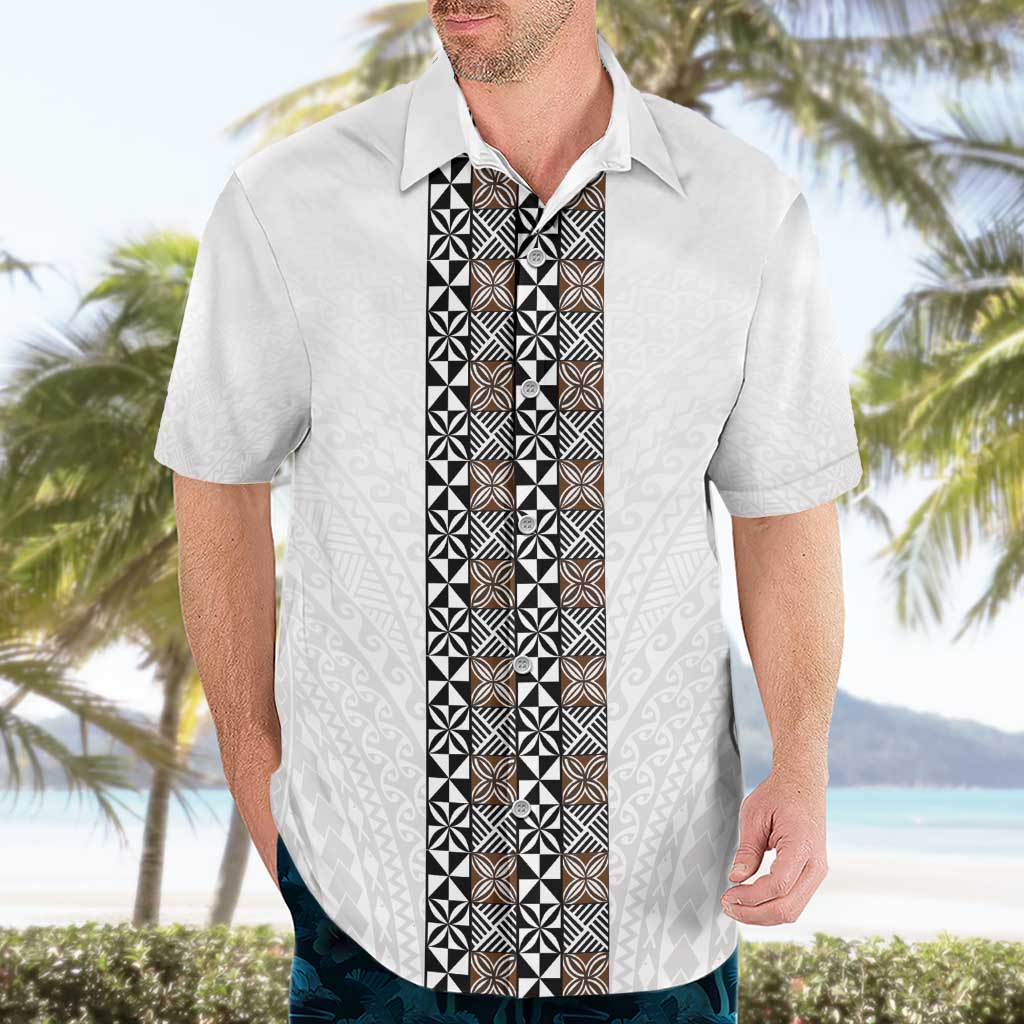 Light Gray Tongan Polynesian Tribal Hawaiian Shirt - Polynesian Pride