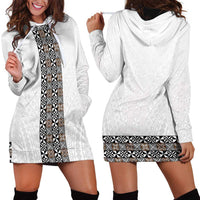 Light Gray Tongan Polynesian Tribal Hoodie Dress - Polynesian Pride