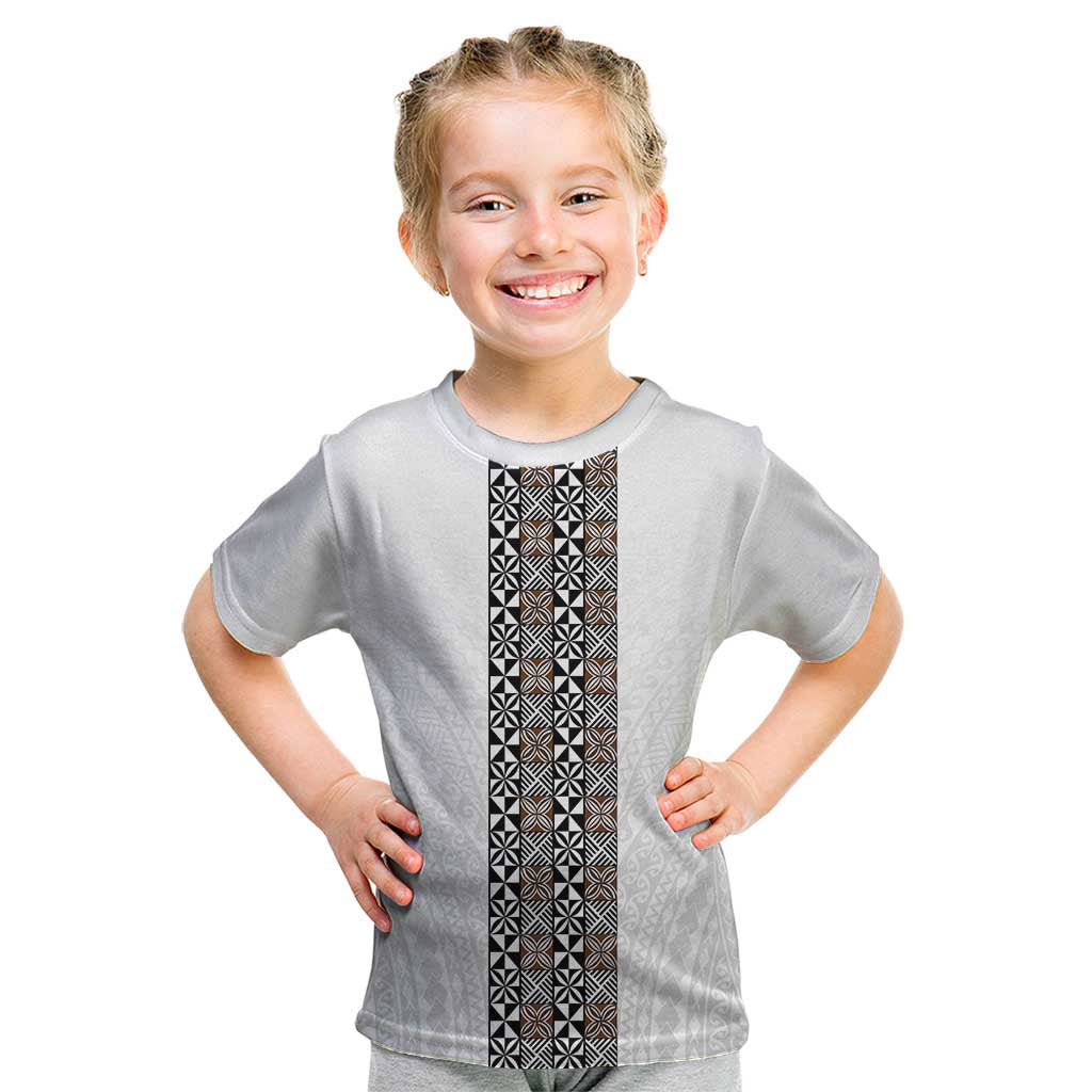 Light Gray Tongan Polynesian Tribal Kid T Shirt - Polynesian Pride