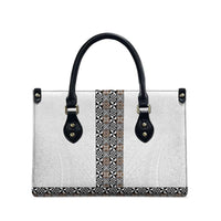 Light Gray Tongan Polynesian Tribal Leather Bag - Polynesian Pride