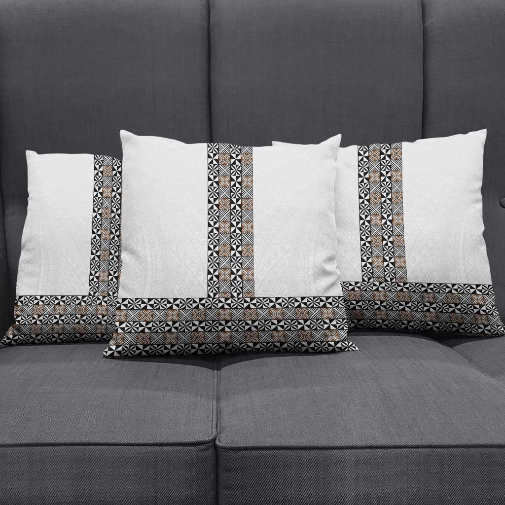 Light Gray Tongan Polynesian Tribal Pillow Cover - Polynesian Pride