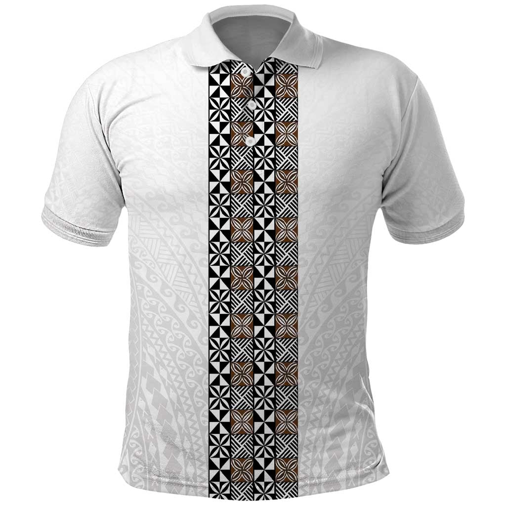 Light Gray Tongan Polynesian Tribal Polo Shirt - Polynesian Pride