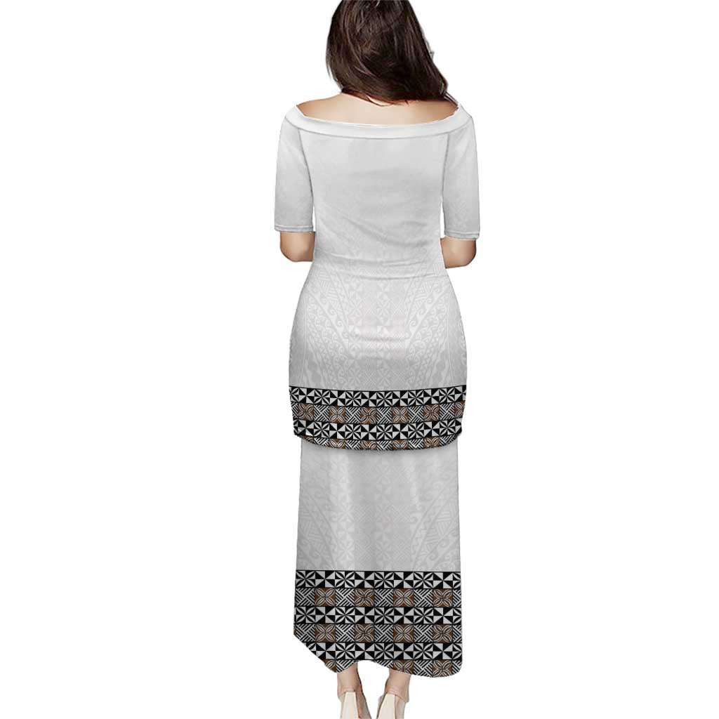 Light Gray Tongan Polynesian Tribal Puletasi - Polynesian Pride