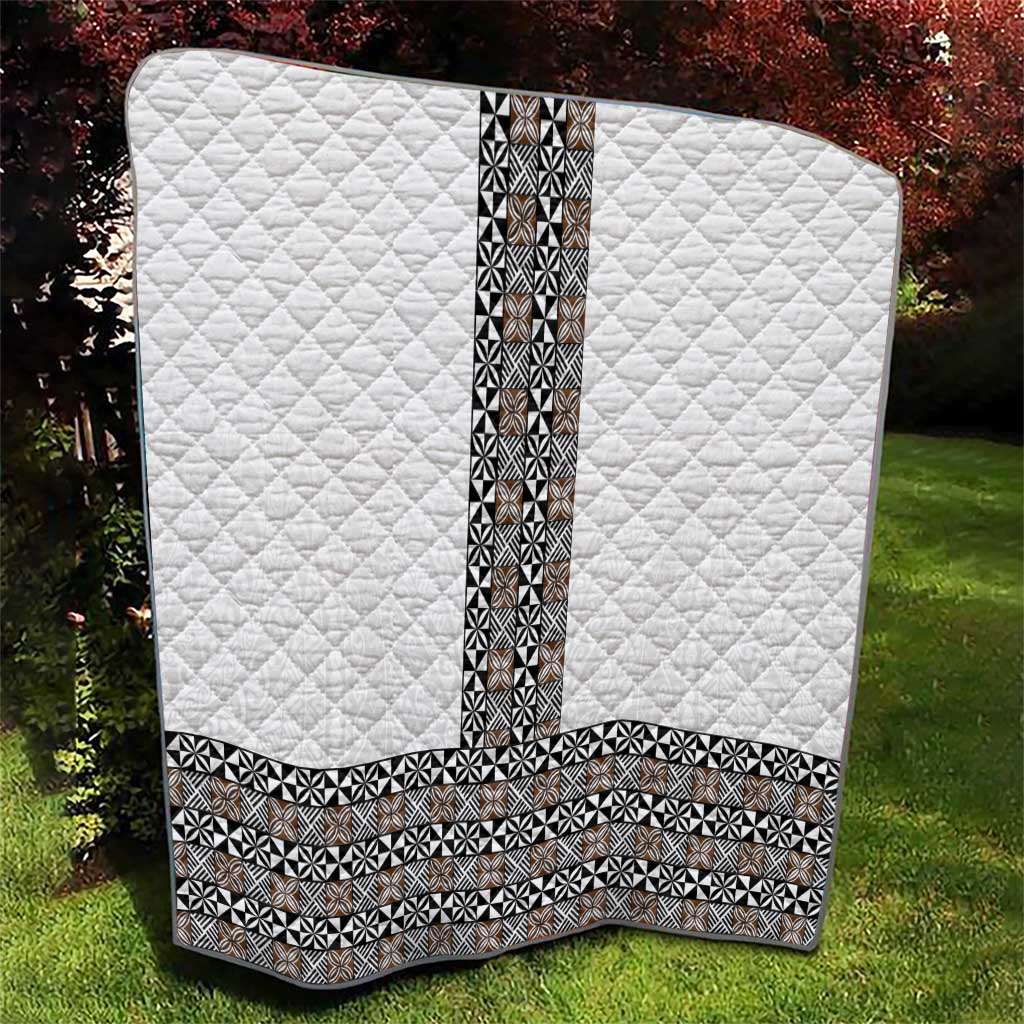 Light Gray Tongan Polynesian Tribal Quilt - Polynesian Pride