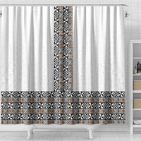 Light Gray Tongan Polynesian Tribal Shower Curtain - Polynesian Pride