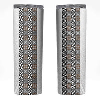 Light Gray Tongan Polynesian Tribal Skinny Tumbler - Polynesian Pride