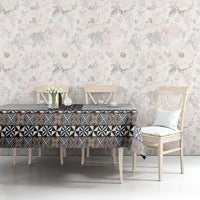 Light Gray Tongan Polynesian Tribal Tablecloth - Polynesian Pride