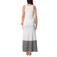 Light Gray Tongan Polynesian Tribal Tank Maxi Dress - Polynesian Pride