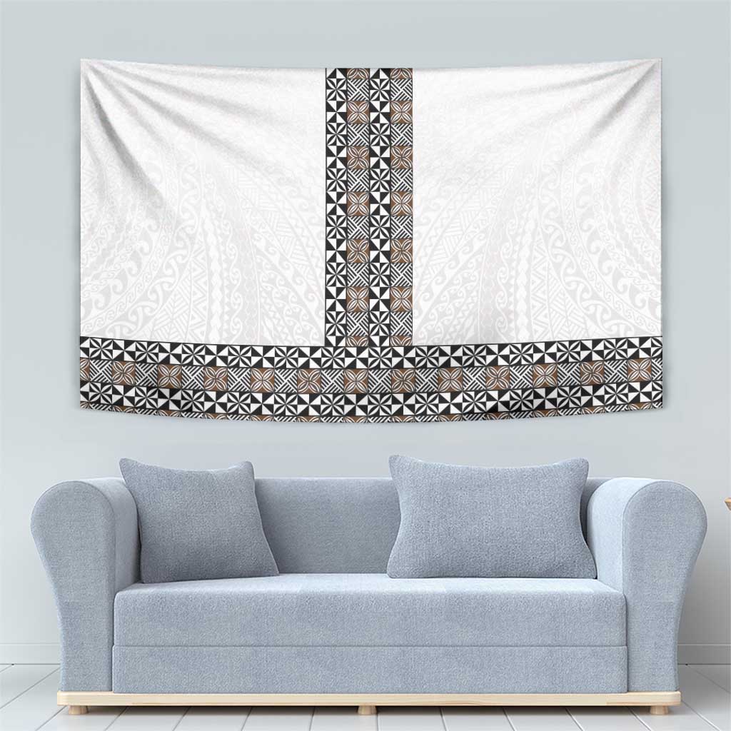 Light Gray Tongan Polynesian Tribal Tapestry - Polynesian Pride